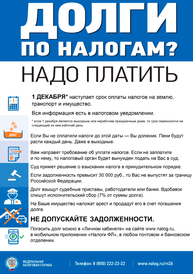 Что грозит  гражданам, не заплатившим имущественные налоги