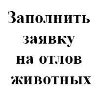 Заполнить заявку на отлов и содержание безнадзорных животных Заполнить заявку на отлов и содержание безнадзорных животных
